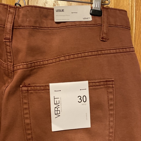 Vervet Leslie 90’s Vintage Flare wide leg raw hem cropped pants jeans size 30 - Picture 3 of 8